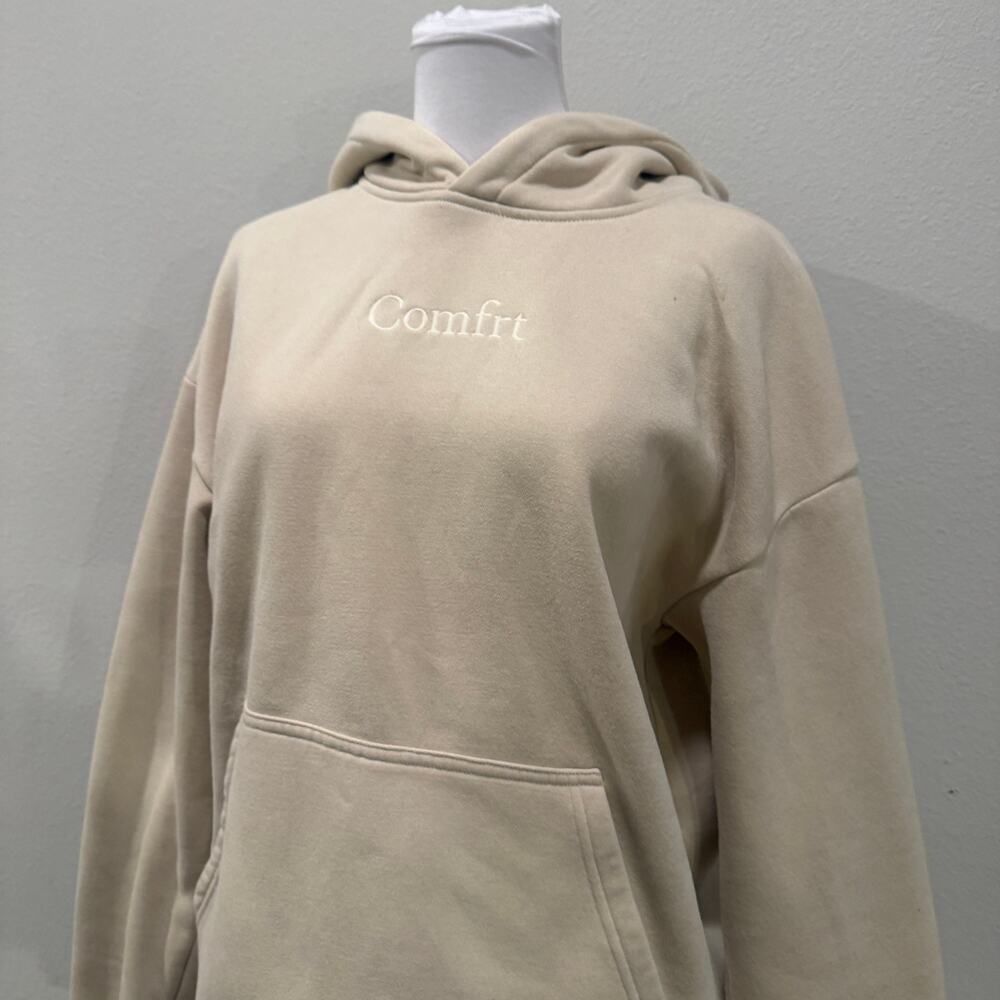 Comfrt Oversize Signature Hoodie Sweatpant Set Bone Cream Medium Unisex Lounge - Picture 10 of 13